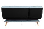 ACME Savilla Adjustable Sofa, Blue Linen & Oak Finish 57162