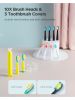 Fairywill 3X Electric Toothbrushes Rechargeable 10 Heads For Adults Kids Family,Family Kit 10 Brush Heads Waterproof