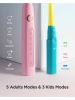 Fairywill 3X Electric Toothbrushes Rechargeable 10 Heads For Adults Kids Family,Family Kit 10 Brush Heads Waterproof