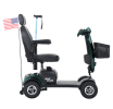 Green four-wheel electric folding scooter crutch storage portable mobility scooter.  Foldable travel portable mobile scooter mini four-wheel