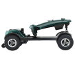 Green four-wheel electric folding scooter crutch storage portable mobility scooter.  Foldable travel portable mobile scooter mini four-wheel